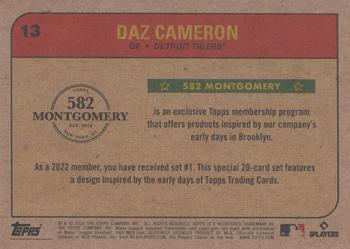 2021-22 Topps 582 Montgomery Club Set 1 #13 Daz Cameron Back