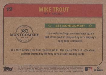 2021-22 Topps 582 Montgomery Club Set 1 #19 Mike Trout Back