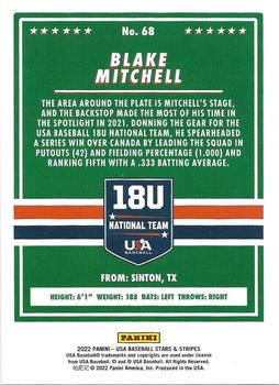 2022 Panini USA Baseball Stars & Stripes #68 Blake Mitchell Back