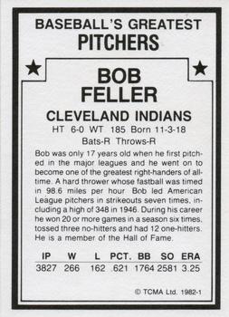 1982 TCMA Baseball's Greatest Pitchers (White Back) #1 Bob Feller Back