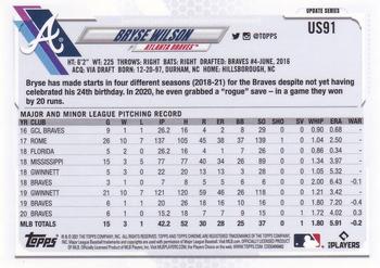 2021 Topps Chrome Update Sapphire Edition #US91 Bryse Wilson Back