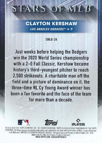 2022 Topps Stars of MLB (Series One) 5x7 - Gold 5x7 #SMLB-28 Clayton Kershaw Back