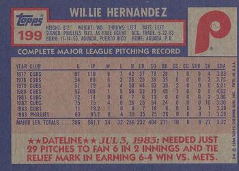 2017 Topps - Rediscover Topps 1984 Topps Stamped Buybacks Bronze #199 Willie Hernandez Back
