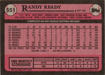 2017 Topps - Rediscover Topps 1989 Topps Stamped Buybacks Gold #551 Randy Ready Back