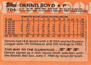 2017 Topps - Rediscover Topps 1988 Topps Stamped Buybacks Silver #704 Dennis Boyd Back