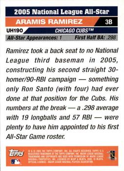2017 Topps - Rediscover Topps 2005 Topps Updates & Highlights Stamped Buybacks Silver #UH190 Aramis Ramirez Back