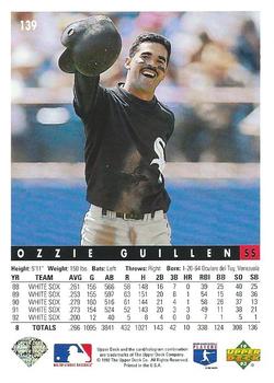 1993 Upper Deck #139 Ozzie Guillen Back