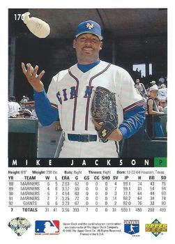 1993 Upper Deck #170 Mike Jackson Back