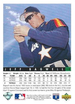1993 Upper Deck #256 Jeff Bagwell Back
