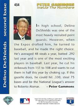 1993 Upper Deck #454 Delino DeShields Back
