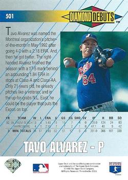 1993 Upper Deck #501 Tavo Alvarez Back