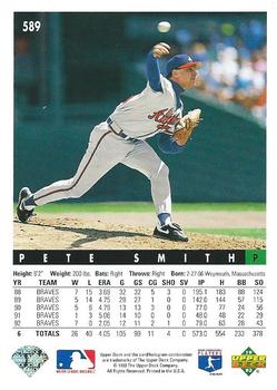 1993 Upper Deck #589 Pete Smith Back