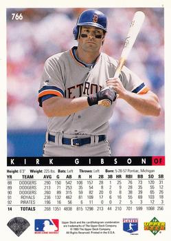 1993 Upper Deck #766 Kirk Gibson Back