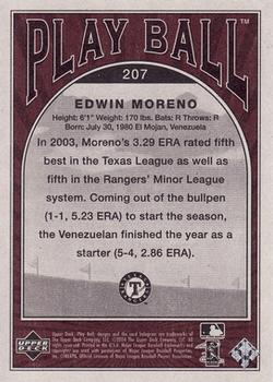 2004 Upper Deck - 2004 Upper Deck Play Ball Update #207 Edwin Moreno Back