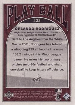 2004 Upper Deck - 2004 Upper Deck Play Ball Update #222 Orlando Rodriguez Back