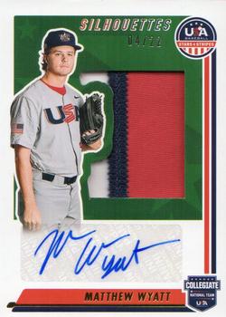 2022 Panini USA Baseball Stars & Stripes - USA Baseball Silhouettes Signatures Jerseys Prime #SIL-MW Matthew Wyatt Front