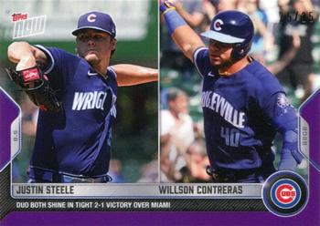 2022 Topps Now - Purple #658 Justin Steele / Willson Contreras Front