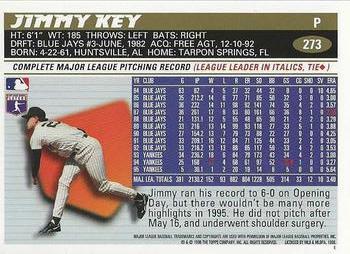 1996 Topps Team Topps New York Yankees #273 Jimmy Key Back