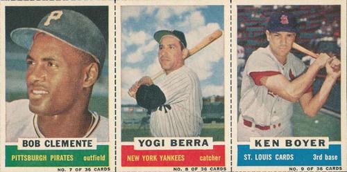 1960 Bazooka - Panels #7/8/9 Bob Clemente / Yogi Berra / Ken Boyer Front
