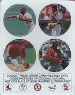 1995 Colonial St. Louis Cardinals Collectors Set Milk Caps - Panels #NNO Scott Cooper / Brian Jordan / Ozzie Smith / Tom Pagnozzi Front