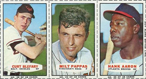 1966 Bazooka - Panels #28-30 Curt Blefary / Milt Pappas / Hank Aaron Front