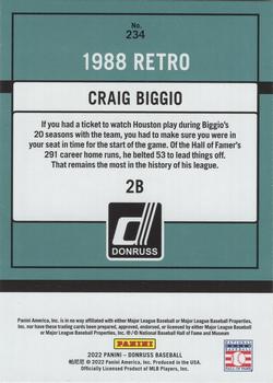 2022 Donruss - Holo Red #234 Craig Biggio Back