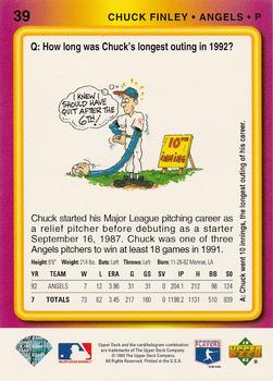1993 Upper Deck Fun Pack #39 Chuck Finley Back