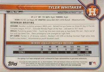 2022 Bowman - Chrome Prospect Autographs #CPA-TW Tyler Whitaker Back
