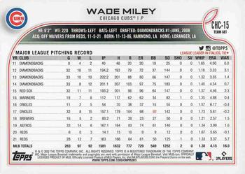 2022 Topps Chicago Cubs #CHC-15 Wade Miley Back