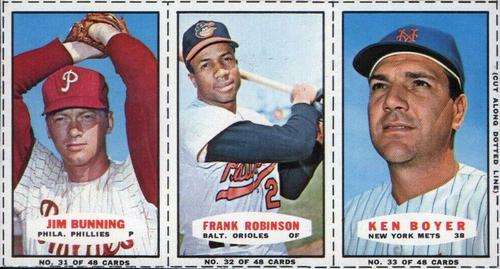 1967 Bazooka - Panels #31/32/33 Jim Bunning / Frank Robinson / Ken Boyer Front