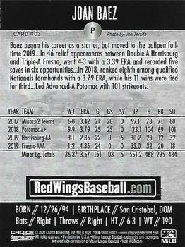 2021 Choice Rochester Red Wings #3 Joan Baez Back