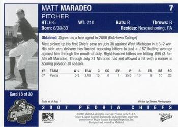 2007 MultiAd Peoria Chiefs Update #18 Matt Maradeo Back