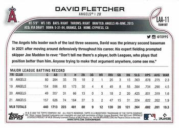2022 Topps Los Angeles Angels #LAA-11 David Fletcher Back