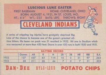 1954 Dan-Dee Potato Chips #NNO Luke Easter Back