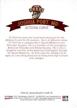 2021 Choice Altoona Curve #40 Joshua Port Back