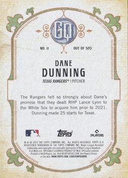 2022 Topps Gypsy Queen - Green #11 Dane Dunning Back