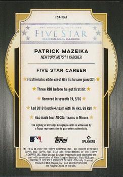 2022 Topps Five Star #FSA-PMA Patrick Mazeika Back