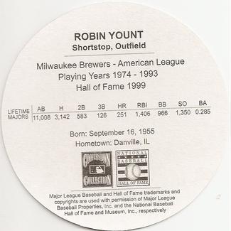 2003 Cadaco Hall of Fame Edition #NNO Robin Yount Back