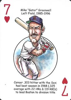 2012 Hero Decks Boston Red Sox Baseball Heroes Playing Cards #7♥ Mike Greenwell Front