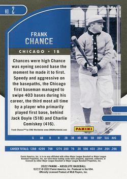 2022 Panini Absolute - Retail #2 Frank Chance Back