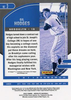 2022 Panini Absolute - Green #3 Gil Hodges Back