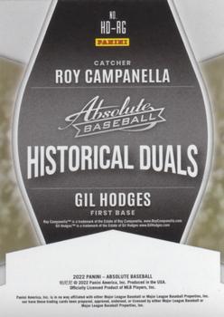 2022 Panini Absolute - Historical Duals Retail #HD-RG Gil Hodges / Roy Campanella Back