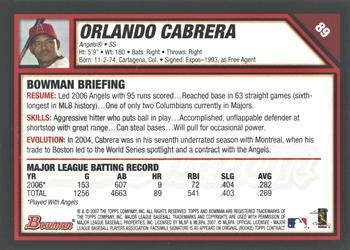 2017 Bowman - Bowman Buybacks 2007 Bowman Stamped Silver #89 Orlando Cabrera Back