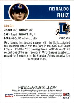 2022 Choice Durham Bulls #38 Reinaldo Ruiz Back