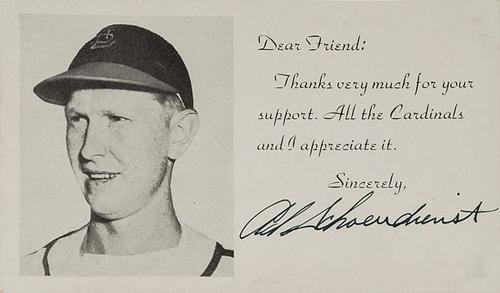 1949-50 St. Louis Cardinals Photocards #NNO Red Schoendienst Front