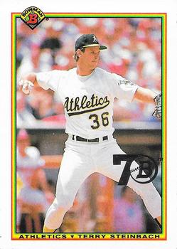 2017 Bowman - Bowman Buybacks 1990 Bowman Stamped Silver #456 Terry Steinbach Front