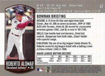 2017 Bowman - Bowman Buybacks 2000 Bowman Stamped Silver #47 Roberto Alomar Back