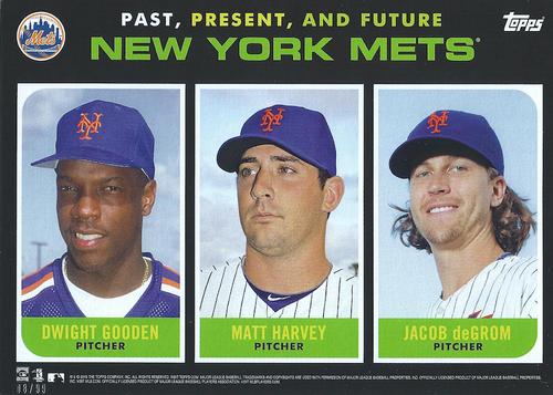 2015 Topps Past, Present, and Future 5x7 #NNO Dwight Gooden / Matt Harvey / Jacob DeGrom Front
