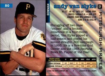 1994 Bowman #50 Andy Van Slyke Back