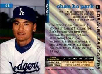 1994 Bowman #98 Chan Ho Park Back